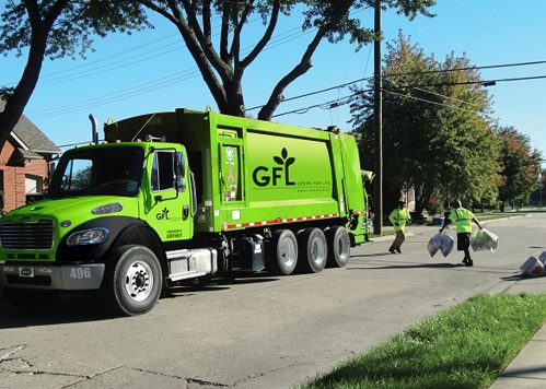 GFL truck and workers